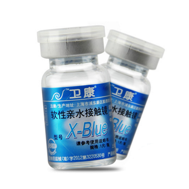 卫康隐形近视眼镜高度数透明片x-blue年抛1片dy